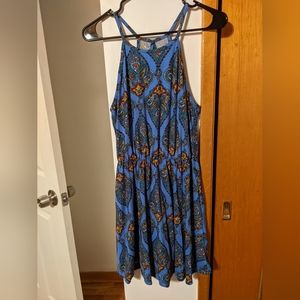 French grey paisley dress